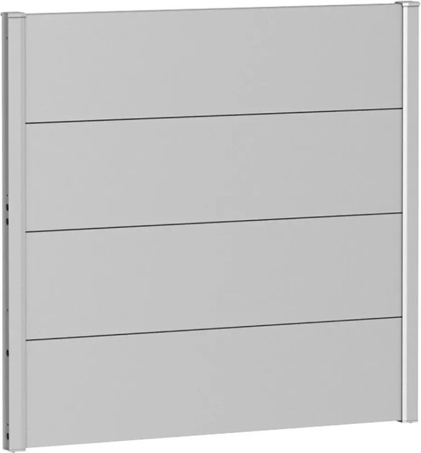Biohort Wandpaneel Sichtschutz aus Stahlblech, feuerverzinkt und lackiert, Silber Metallic, B: 100 cm, H: 91 cm - Bild 1