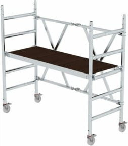 MUNK Alu-Klappgerüst Rollgerüst aus Aluminium in Silber mit Arbeitshöhe bis 3,0 m, B/T/H: 75 x 180 x 99 cm - Bild 1