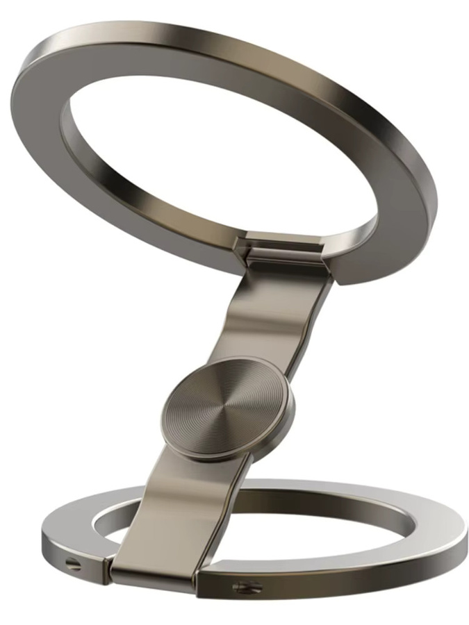 WSSHE Doppelseitiger magnetischer Telefonringhalter in Silber für MagSafe, iPhone und Android als Handy-Ständer und Magnetgriff - Bild 5