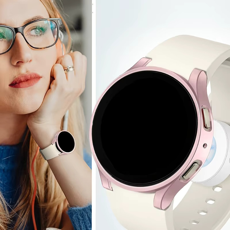 2er Set Displayschutzhülle für Samsung Galaxy Watch 7 6 5 4 mit mattem Hart-PC-Gehäuse und gehärtetem Glas - Bild 4