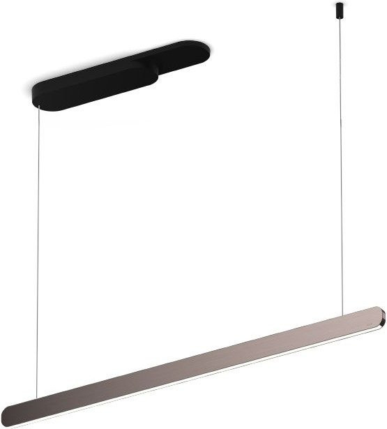 Occhio Mito linear volo 100 up LED-Pendelleuchte in Schwarz matt mit Phantom-Ausführung und Occhio air Modul für die Tischbeleuchtung - Bild 1