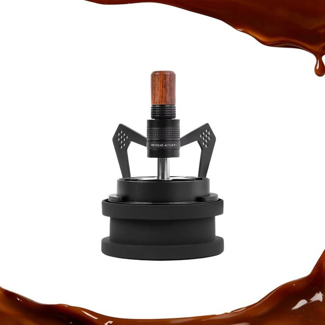 IKAPE WDT-Espresso-Rührer mit integriertem Bürsten- und Ständer-Rotations-Werkzeug, 10 Nadeln, 0,25 mm, Schwarz, Rund - Bild 1