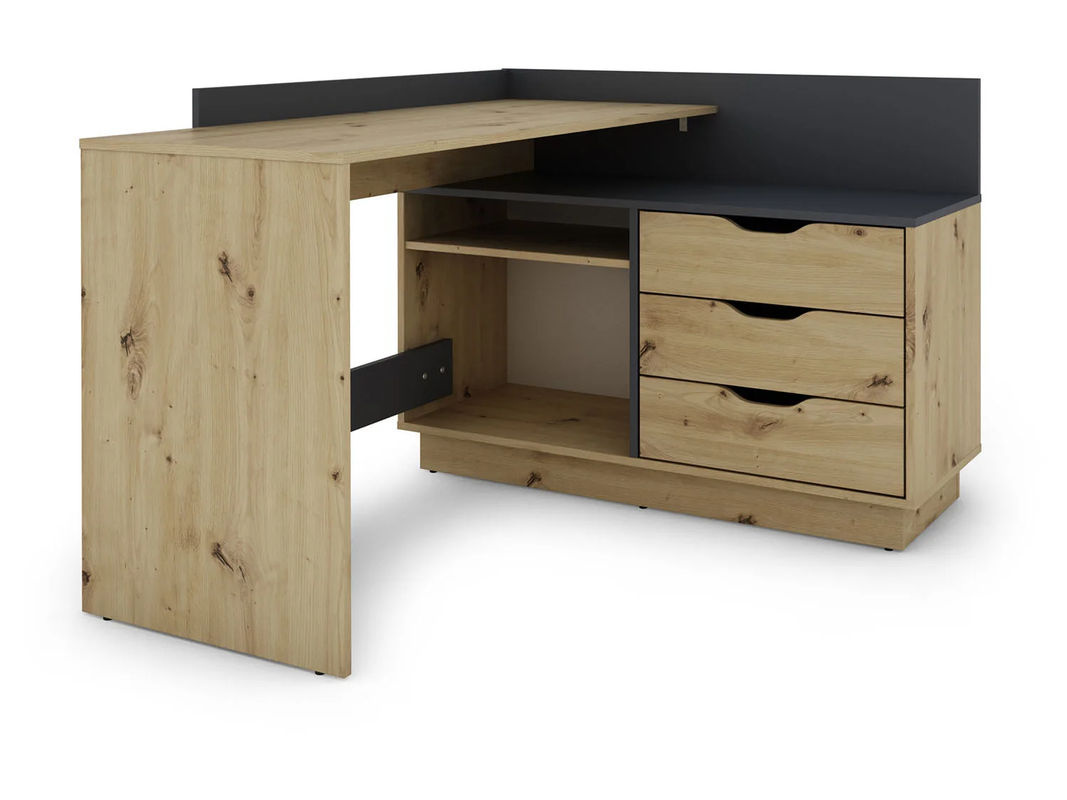 byLIVING Winkelschreibtisch BELFAST in Artisan Eiche und Anthrazit, B: 129 cm, H: 84 cm, T: 105 cm - Bild 4