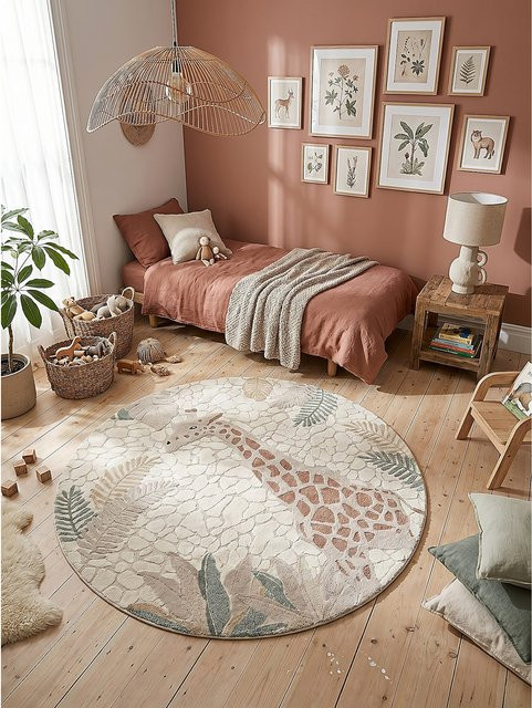 Kinderteppich Kadima Design in Creme und Multicolour, pflegeleicht, quadratisch, B/B/H: 120 x 120 x 1 cm - Bild 1