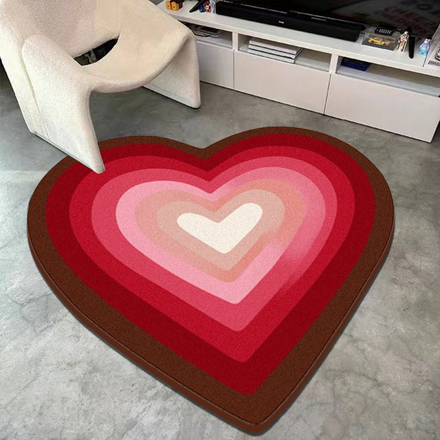 VIKAMA Herz-Teppich in Rot für Wohnzimmer, Badezimmer und Schlafzimmer - Bild 1