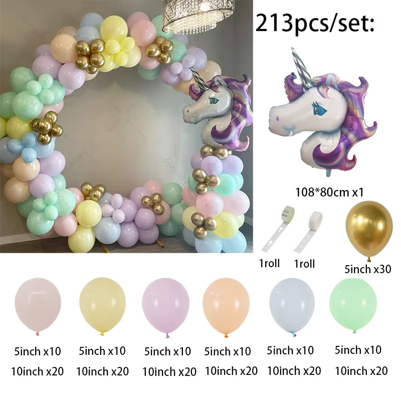 LQVYI Einhorn Ballon Girlande Set mit Regenbogen Folienballons und Latexballons in Mehrfarbig für Geburtstag, Hochzeit oder Baby Shower Dekoration - Bild 2