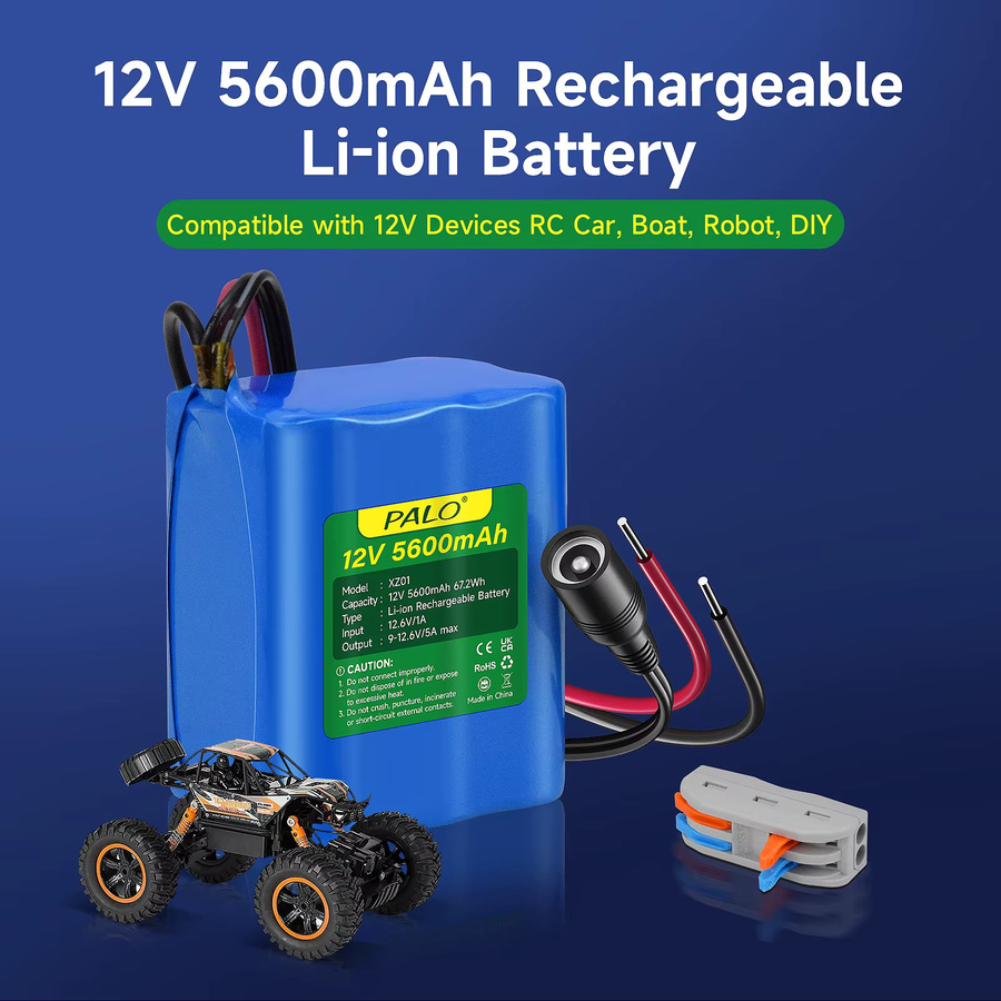 PALO 12V Lithium-Ionen-Akku mit Ladegerät, 5600 mAh, Blau - Bild 2