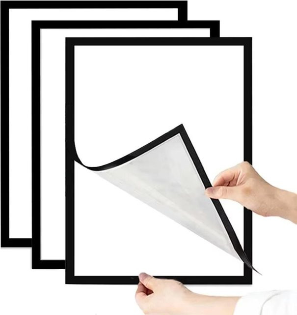 3er Set Keyuin Magnetischer Bilderrahmen Quadratisch für A3 Poster in Schwarz - Bild 1