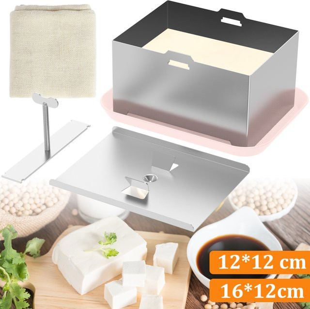 Willstar Hand-Tofu-Hersteller aus Edelstahl mit verstellbarer Tofu-Presse und Tropfschale, Farbe: Silber - Bild 1