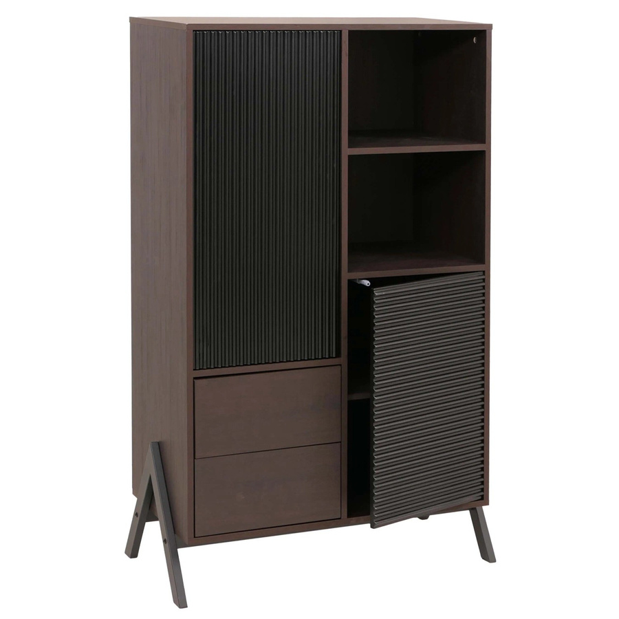 MCW Hochschrank O40 in Walnuss-Optik mit Türen und Schubladen, H x B x T: 138 x 79 x 40 cm - Bild 2