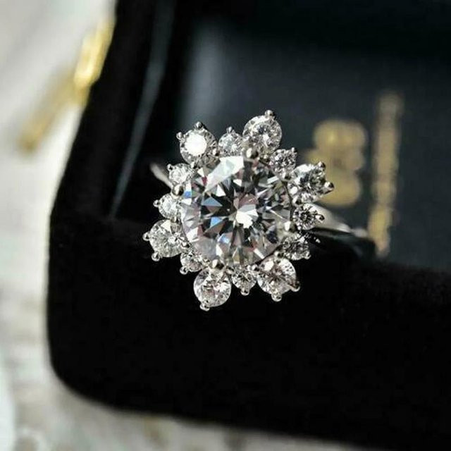 YIRAN Jewelry Ring, Schneeflocken, Zirkonia, Kupfer, Schwarz, Damen - Bild 1