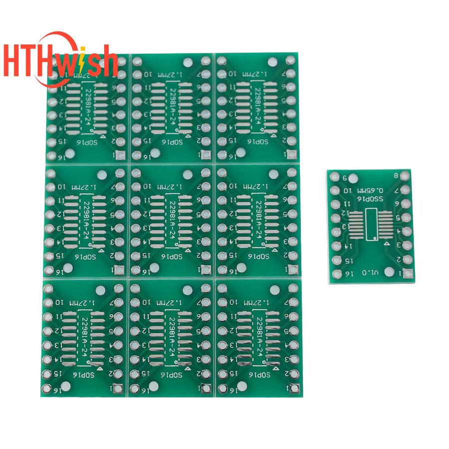 SOP TSSOP SSOP Adapter Konverter Platte für SMD zu DIP IC Buchsen in Grün - Bild 2
