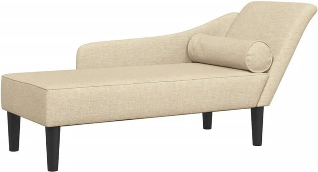 vidaXL Chaiselongue modern in Beige mit Kissen und Schaumstofffüllung, B/T/H: 141,0 x 55,5 x 66,5 cm - Bild 1