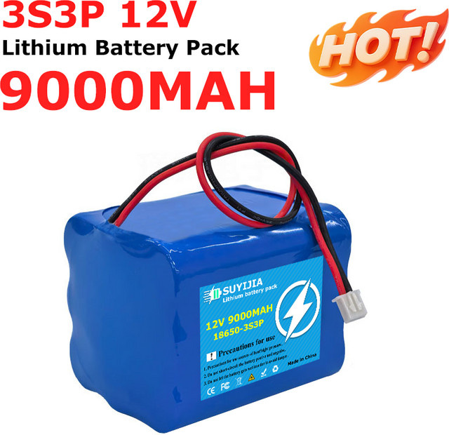SUYIJIA Li-Ion Akku 11,1V 12V 9000mAh 3S3P 18650 Lithium-Ionen-Pack in Blau - Bild 1