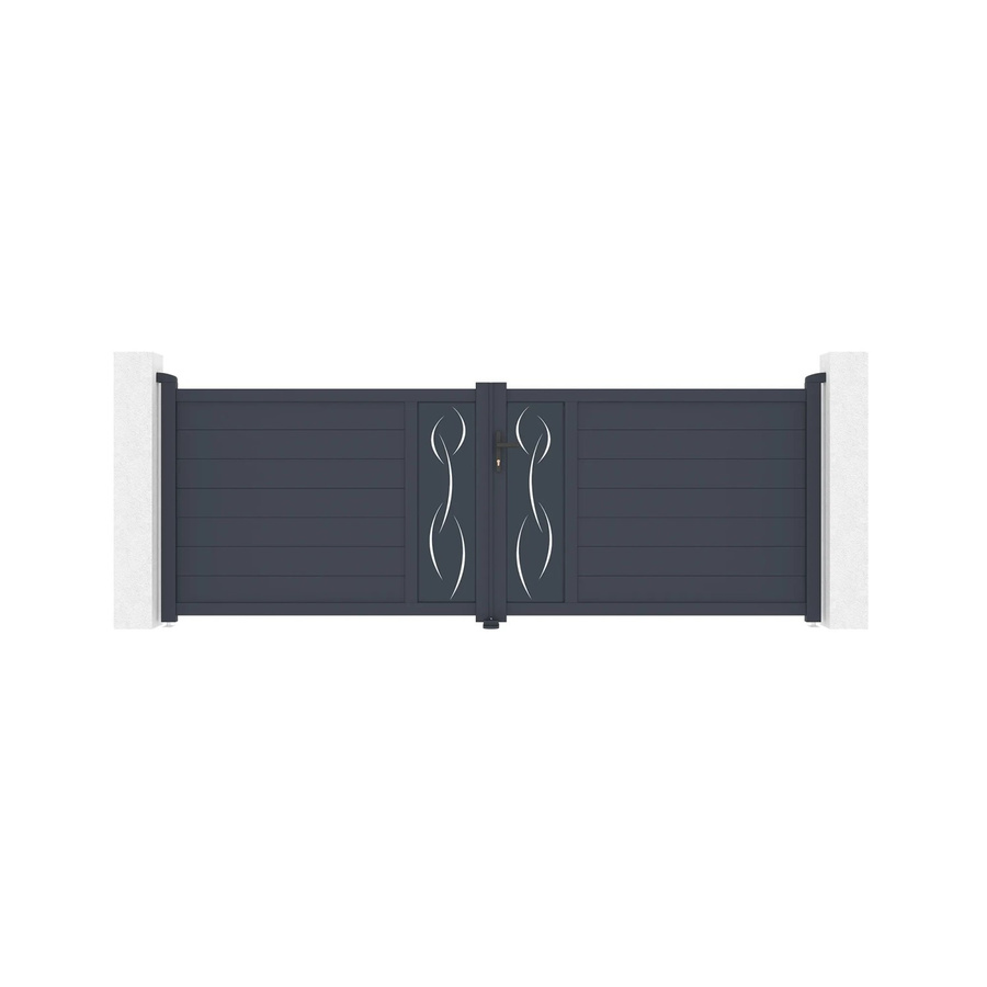Casanoov Aluminium Flügeltor Grau und Schwarz mit Ranger B150 Motorisierung, B/H: 355 x 120 cm - Bild 2