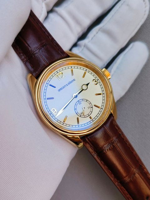 Specht&Söhne Armbanduhr, Automatik, blaues Zifferblatt, Leder, Herren - Bild 1