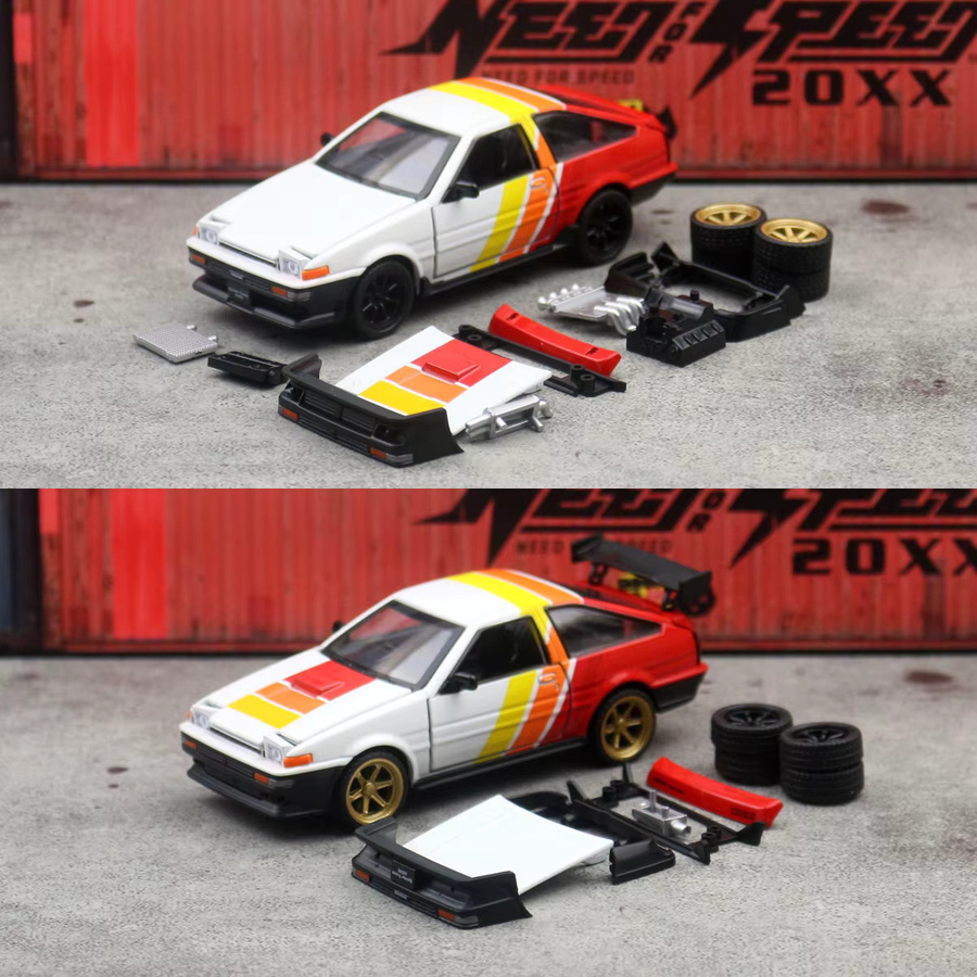 caipo Toyota AE86 Sprinter Trueno Rennwagen, Spielzeugauto, 1:37, Bausatz, Modell Diecast - Bild 3