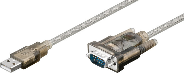 MicroConnect USB zu Seriell Datenkabel mit DB-9 (M) auf USB-A Stecker, Länge: 1,5 m, Farbe: transparent - Bild 1