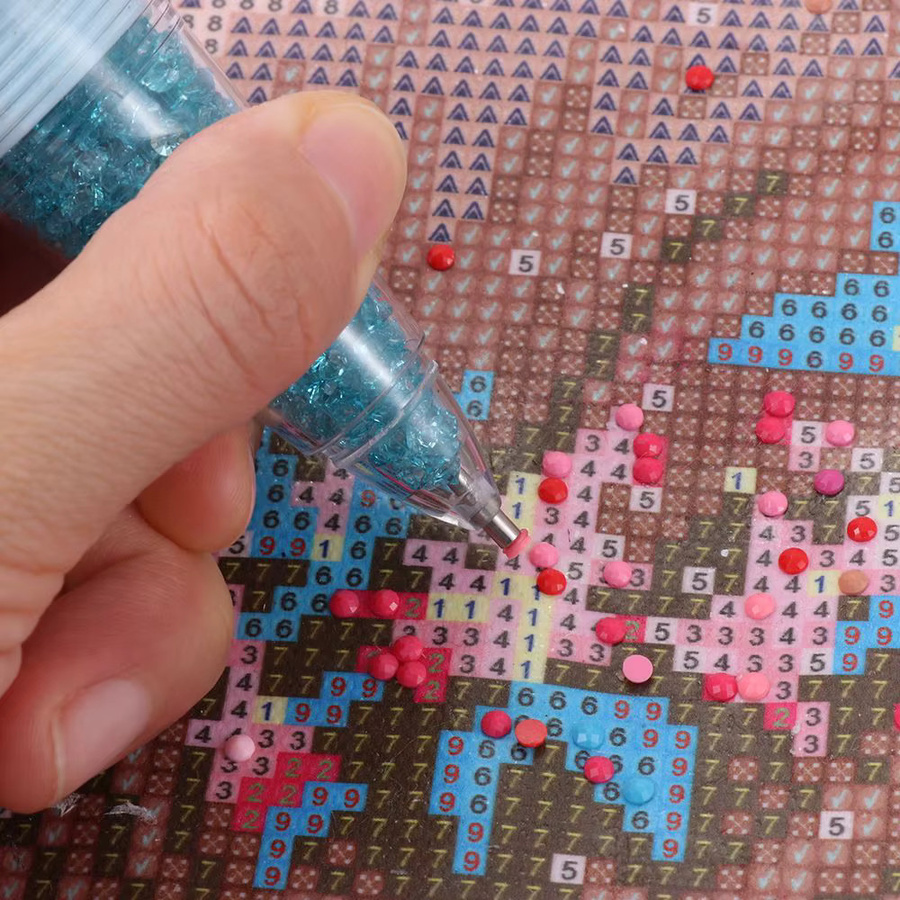 Punkt Bohrer Stift für 5D Diamant Malerei in Pink aus Kunststoff - Bild 2