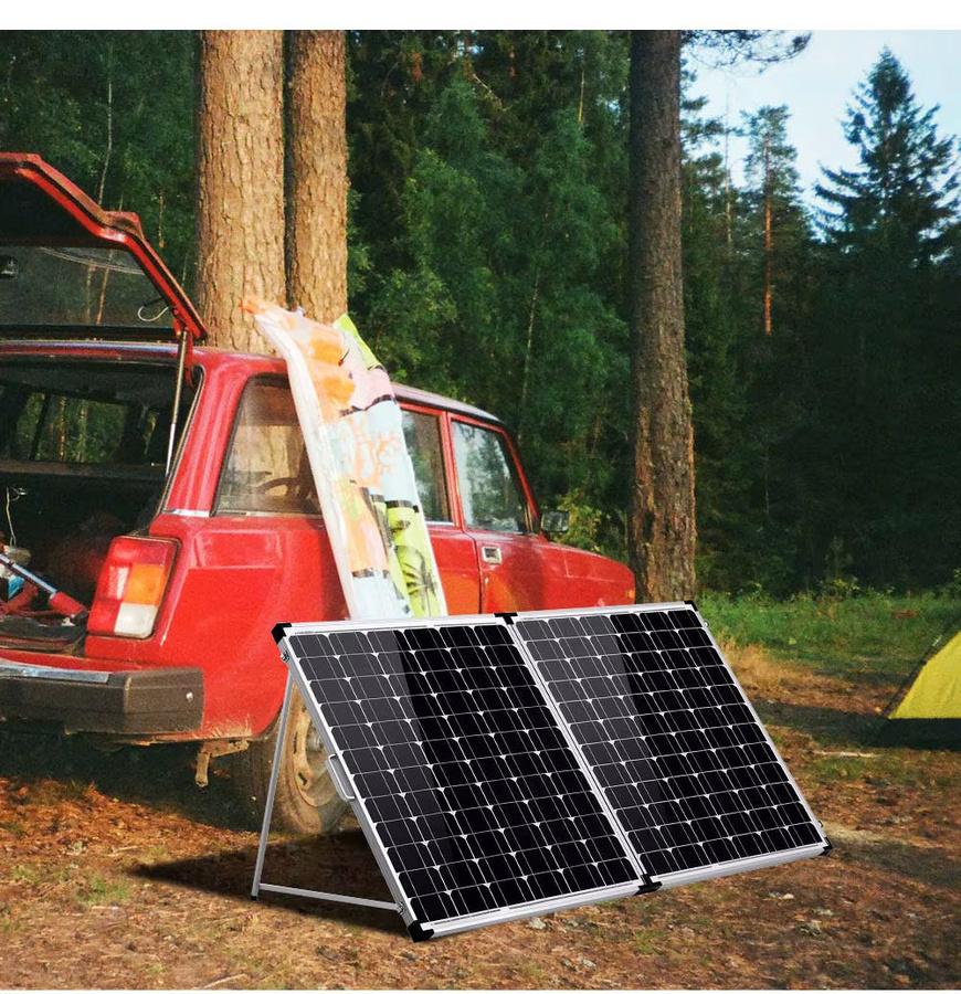 DOKIO Solarpanel Set 18V 100-200W in Schwarz mit optionalem starrem oder faltbarem Panel und 12V Laderegler - Bild 3