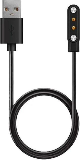 USB-Ladekabel für Haylou Solar LS05, Ticwatch GTX CXB01, YAMAY SW022 und Imilab KW66/W26 ZHC in Schwarz - Bild 1