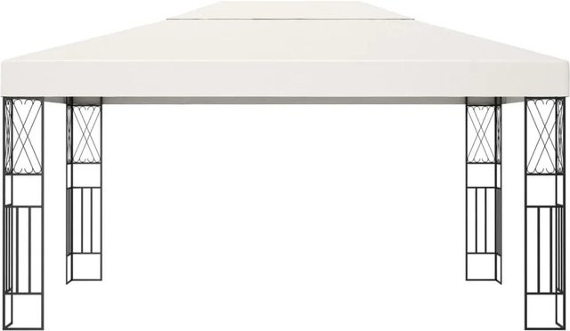 vidaXL Pavillon aus Stoff in Beige mit Stahlgestell, B/T: 300 x 400 cm - Bild 1