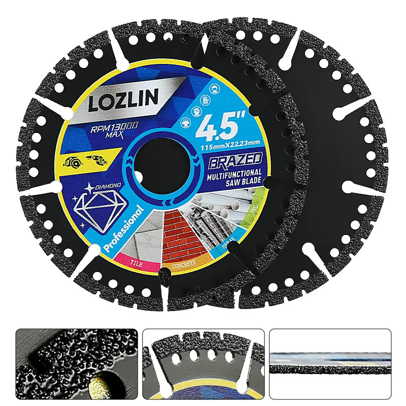 LOZLIN Schwarze Metalltrennscheibe aus Diamantlegierung als ultradünnes Sägeblatt für Metall und Stahl - Bild 5