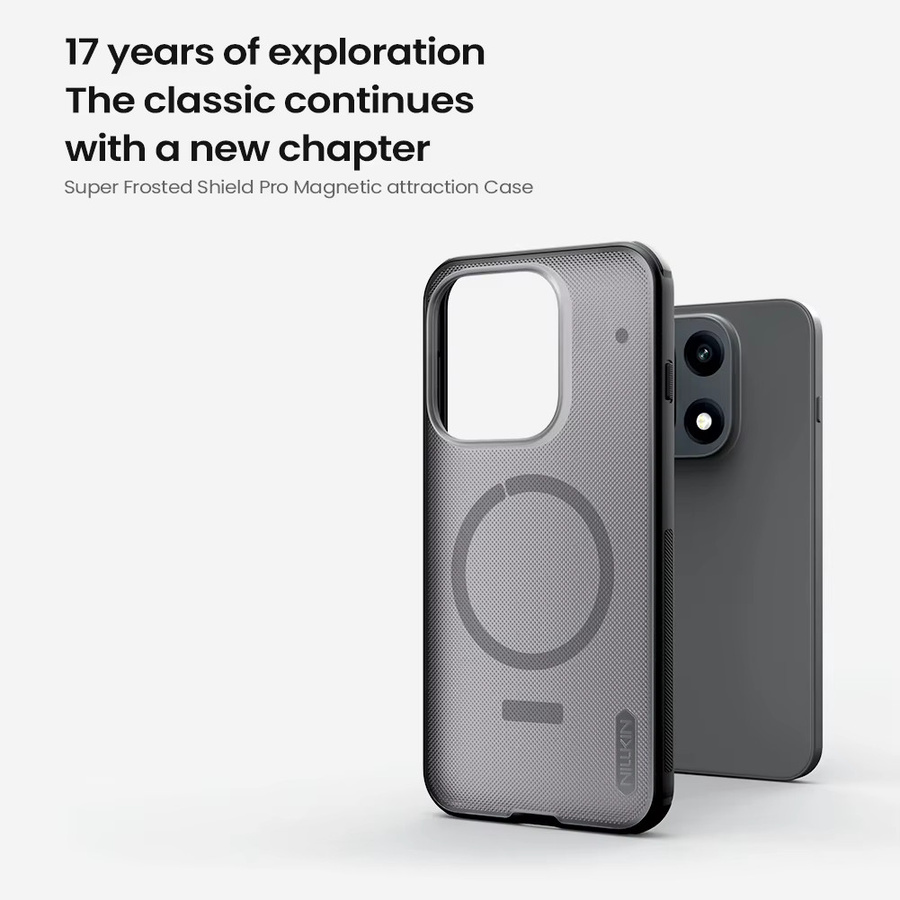 Nillkin Magnetische Super Frosted Shield Pro Handyhülle für OnePlus 15 in Schwarz und Transparent, stoßfeste Rückseite mit Anti-Fingerabdruck-Schutz - Bild 2
