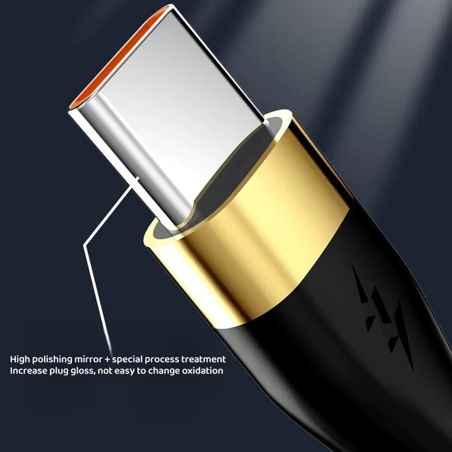 120 W USB-C auf USB-C Kabel für PD Schnellladung und Datentransfer in Schwarz und Gold - Bild 3
