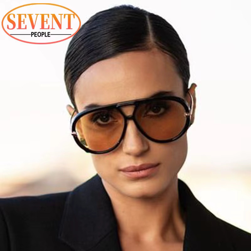 SEVENT PEOPLE Sonnenbrille, oval, Vollrand, Metall, schwarz, Damen - Bild 3