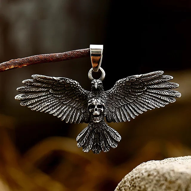 NORTHMAN Halskette, Schädel Anhänger, Edelstahl, Silber, Unisex - Bild 1