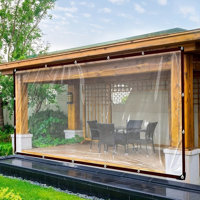 Transparentes wasserdichtes Tuch mit Dichtung für Markisen, Veranden und Camping, B/B: 200 x 200 cm - Bild 1