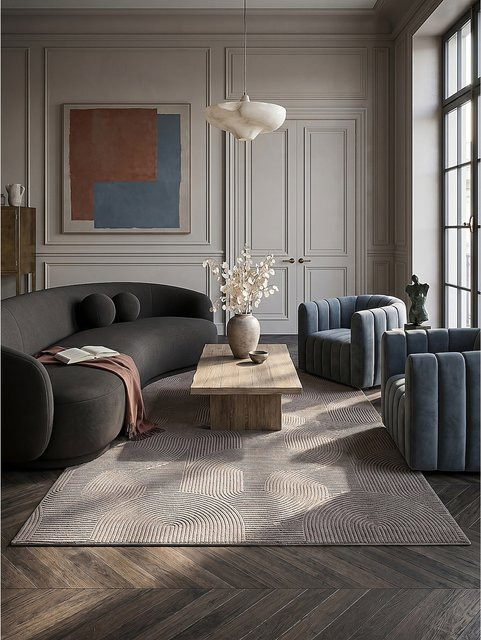 Kadima Design Teppich DALAR in Beige mit Antirutschfunktion, B x T: 300 x 400 cm - Bild 1