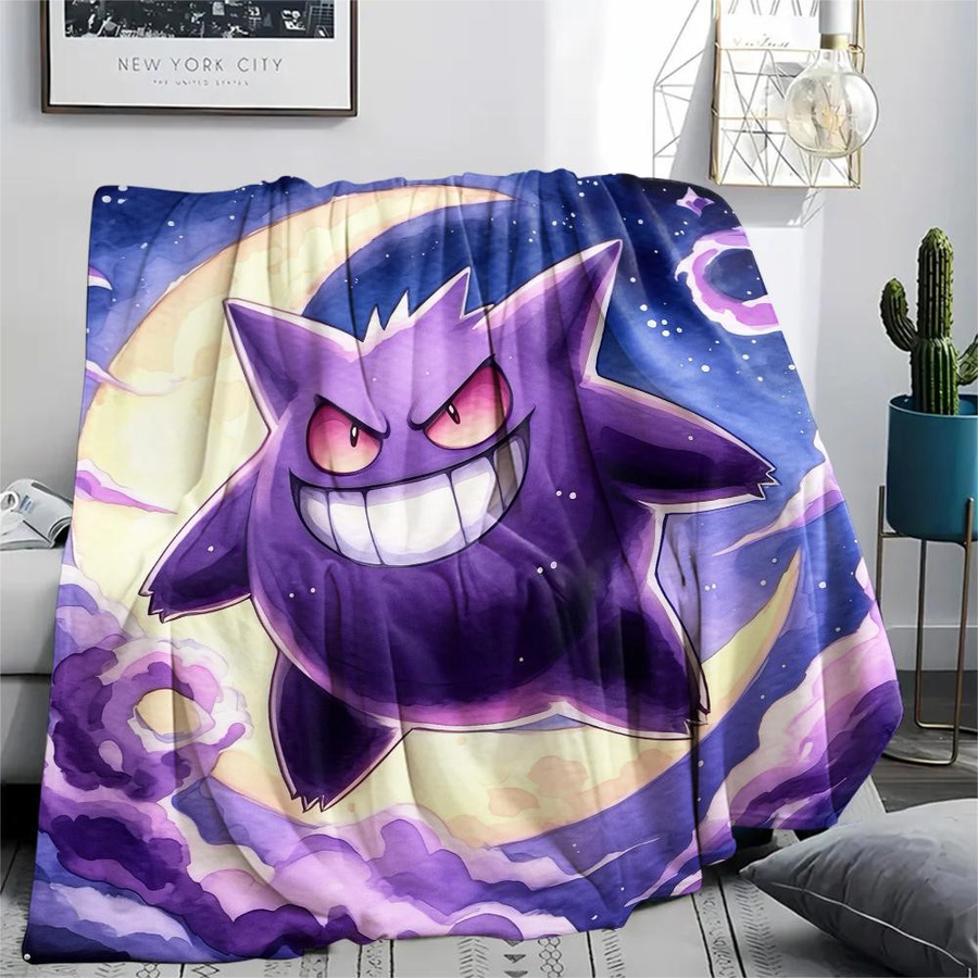 HAPPYDAYSET Flanelldecke mit Gengar Muster in Lila, B/H: 80 x 120 cm - Bild 5
