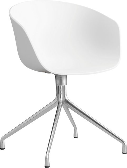 HAY About A Chair AAC 20 Drehstuhl mit Armlehnen in Weiß aus Kunststoff und Aluminium - Bild 1