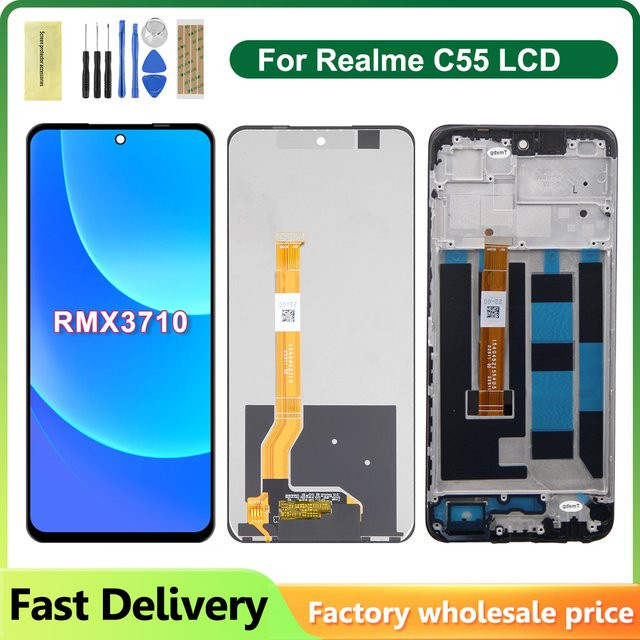 LCD Display Touchscreen Digitizer Montage für OPPO Realme C55 RMX3710 in Schwarz Ersatzteil zur Reparatur - Bild 1