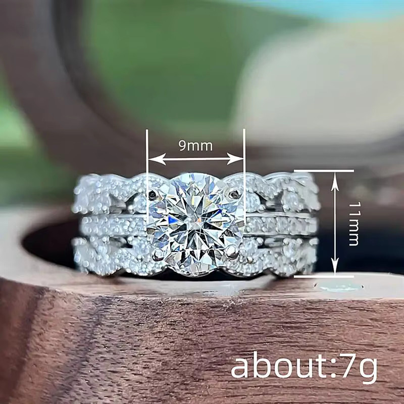Huitan Ring, silberfarben, Zirkonia, Damen - Bild 3