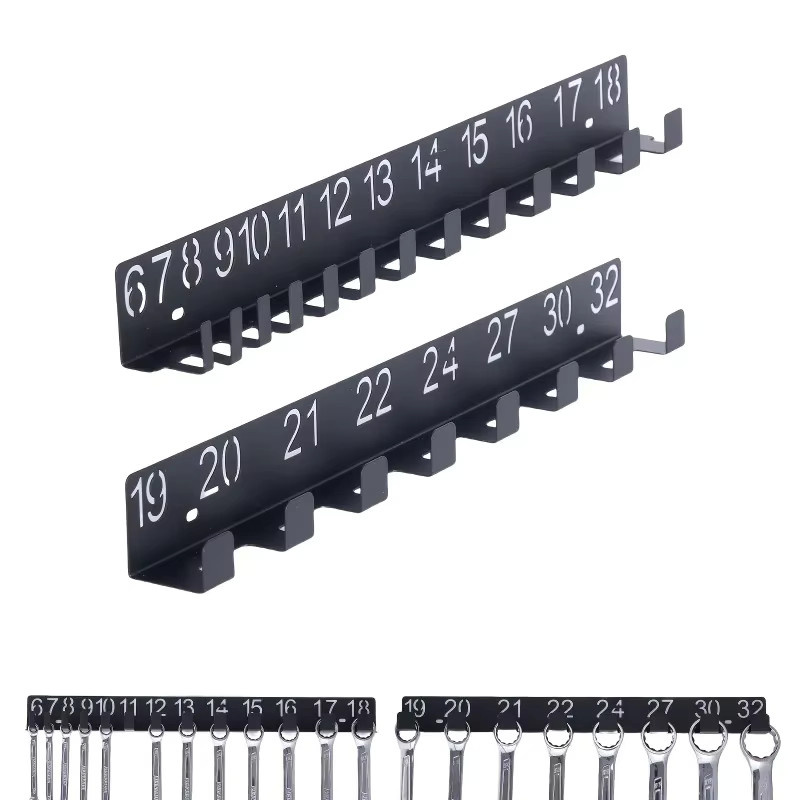 DDPNKL Magnetischer Werkzeug-Organizer aus Metall in Schwarz, wandmontiertes Aufbewahrungssystem für Schraubendreher und Schraubenschlüssel - Bild 2