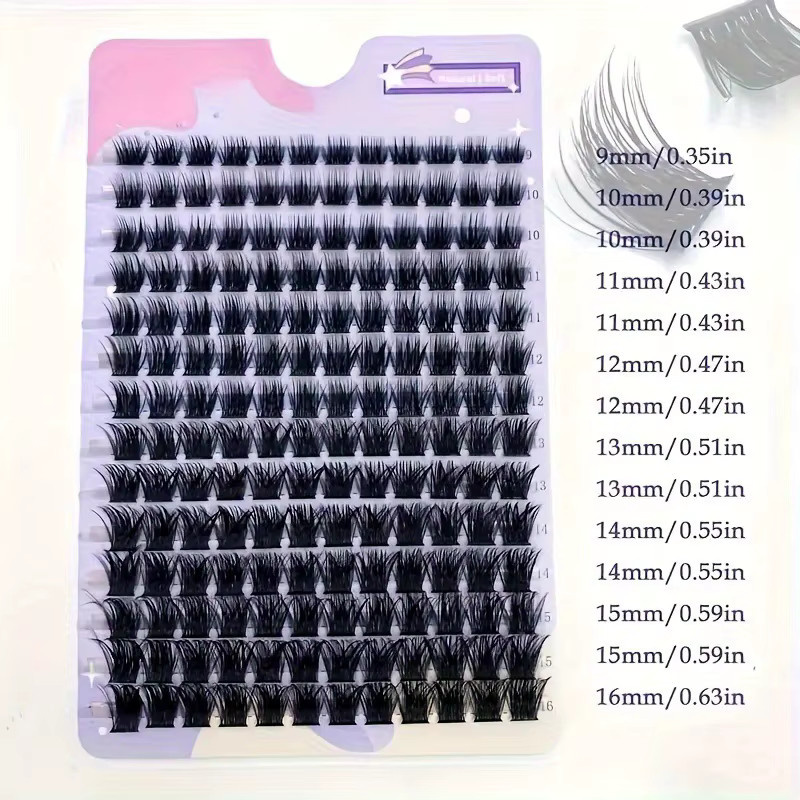 MIAOJIE Wimpern-Cluster, 0,07mm, D-Curl, 9-16mm, Schwarz, Natürlich - Bild 6
