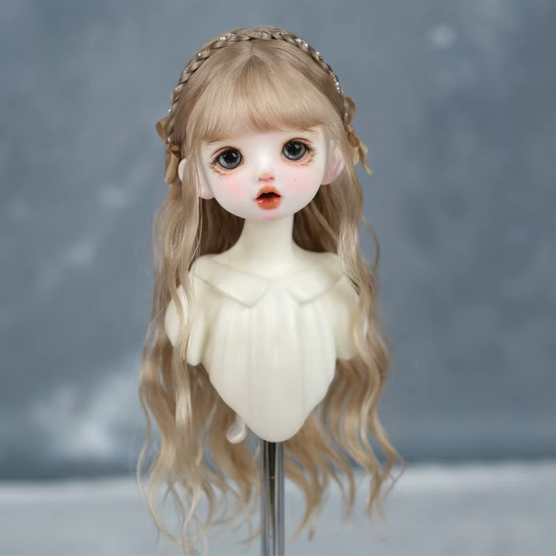 XiDonDon Mohair Puppenperücke Pony Pferdeschwanz lockig Spielzeugzubehör - Bild 2