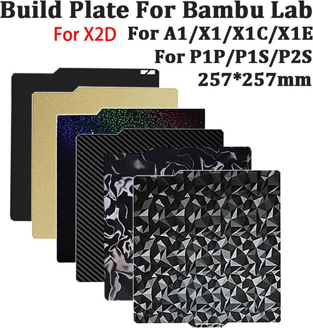 Bambu Lab PEI-Bauplatte für X1C, P1S, P1P und A1, texturiert und doppelseitig, Schwarz - Bild 1