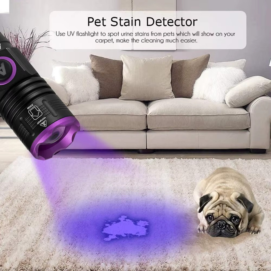 Alonefire Zoom UV-Taschenlampe USB wiederaufladbar Schwarz 365/395 nm Ultraviolett-Licht zur Klebstoff-Härtung und Detektion - Bild 4