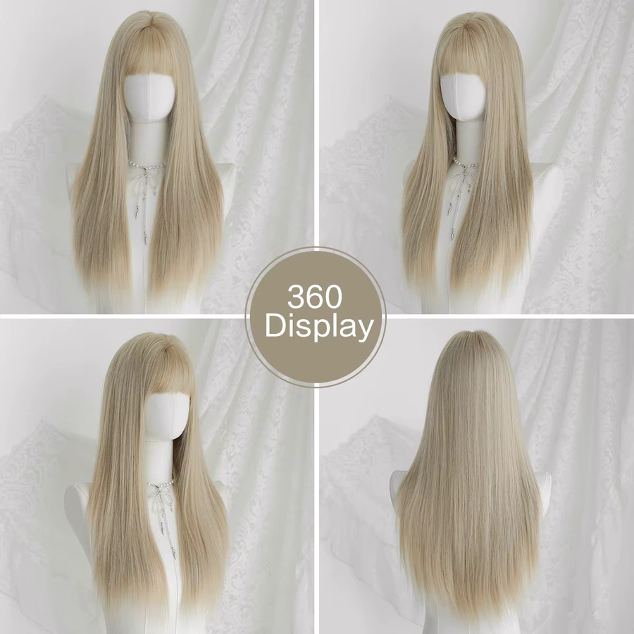 7JHH WIGS Perücke, blond, lang, gerade, geschichtet, Damen - Bild 4