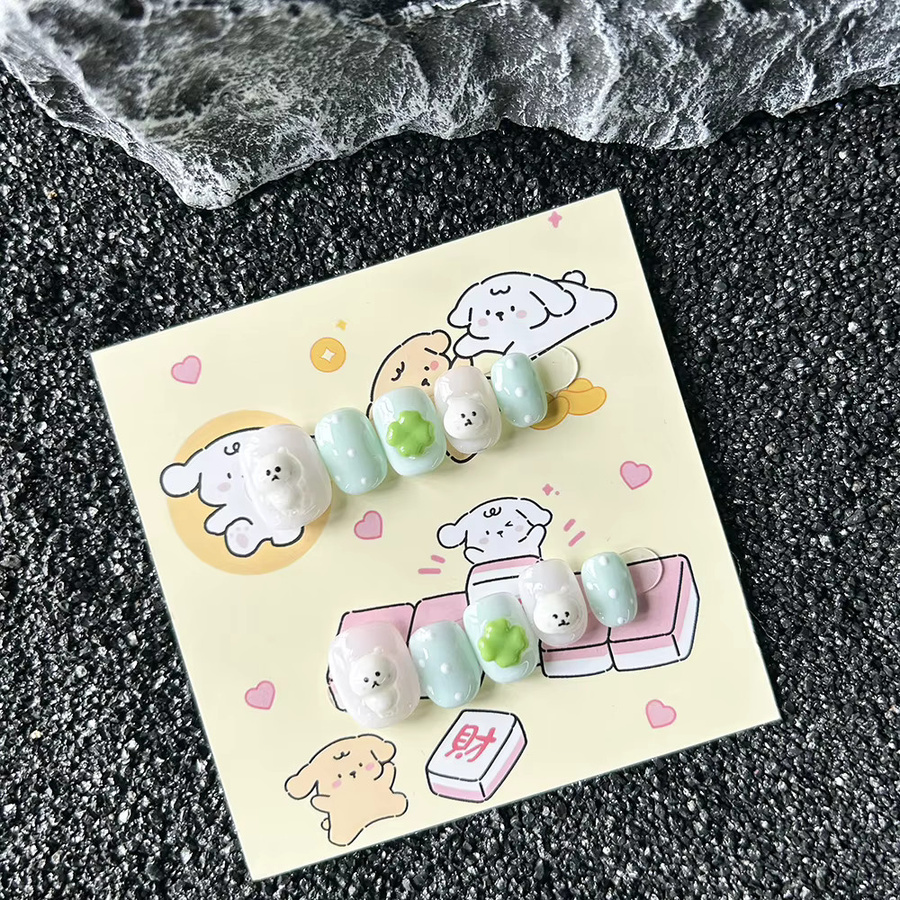 Keeppley Press On Nails, Rilakkuma Weißer Bär, Glänzend, Unisex - Bild 2