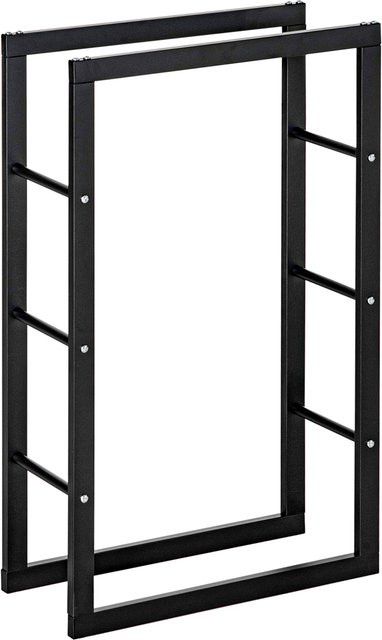 HOMCOM Kaminholzständer aus Stahl in Schwarz, Kaminholzablage für bis zu 100 kg, B/T/H: 25 x 60 x 100 cm - Bild 1