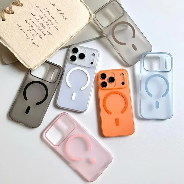 Ultradünne MagSafe magnetische Handyhülle für Apple iPhone in Matt Weiß und Transparent - Bild 1
