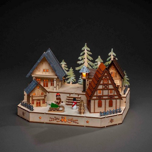 Konstsmide LED Holzsilhouette Weihnachtsdekoration aus Holz, bunt, B/H/T: 20 x 20 x 30 cm - Bild 1