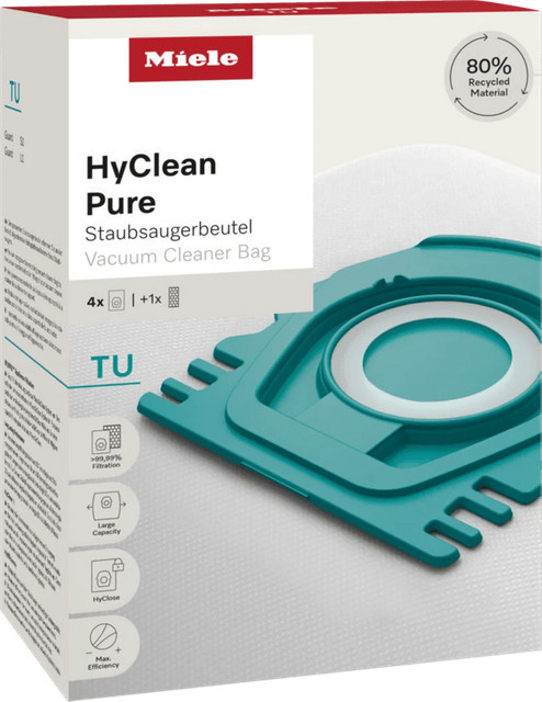 Miele TU HyClean Pure Staubsaugerbeutel in Türkis, 4 Stück - Bild 1