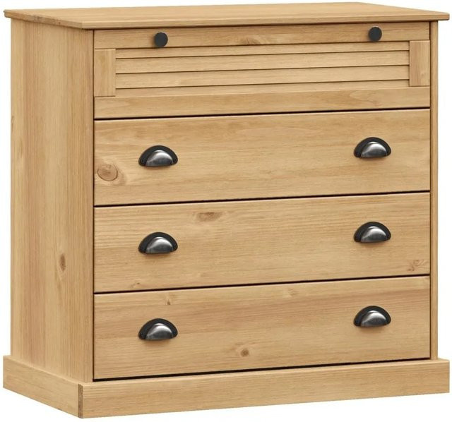 vidaXL Kommode VIGO aus Massivholz Kiefer in Braun mit Jalousie-Design, B/T/H: 80 x 40 x 76 cm - Bild 1