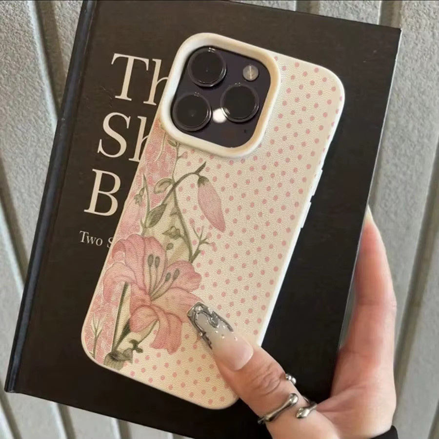 Handyhülle mit Lilien-Blumenmuster und Polka-Dots für Xiaomi Poco F7 Pro 5G, Poco F6, F5, X5, X6, X7, Xiaomi 15T, 14T, 13T, 15, 14 - Bild 2